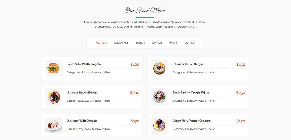 Food Menu