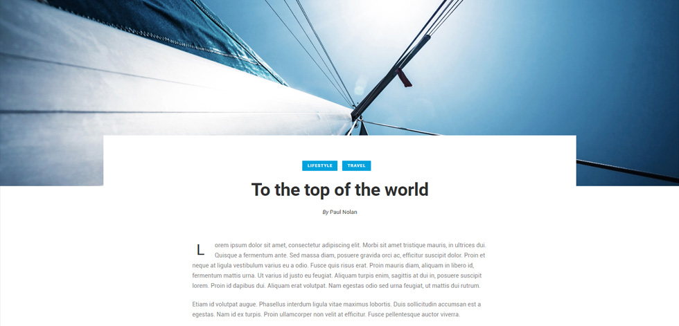 Blog post page