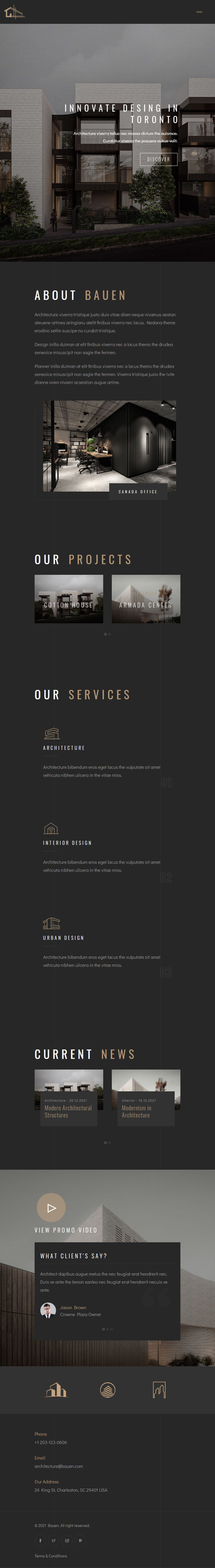 Bauen – Premium Responsive Architecture & Interior HTML5 Template theme — Tablet preview