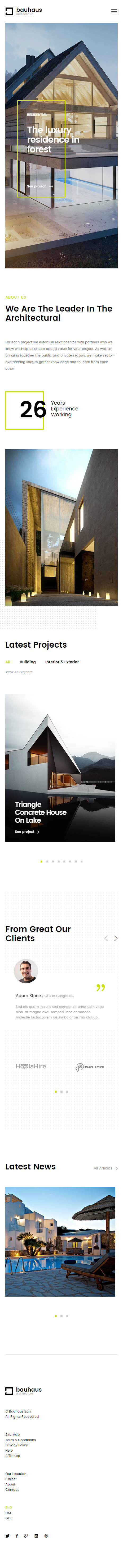 Bauhaus – Premium Responsive Architecture & Interior HTML5 Template theme — Mobile preview