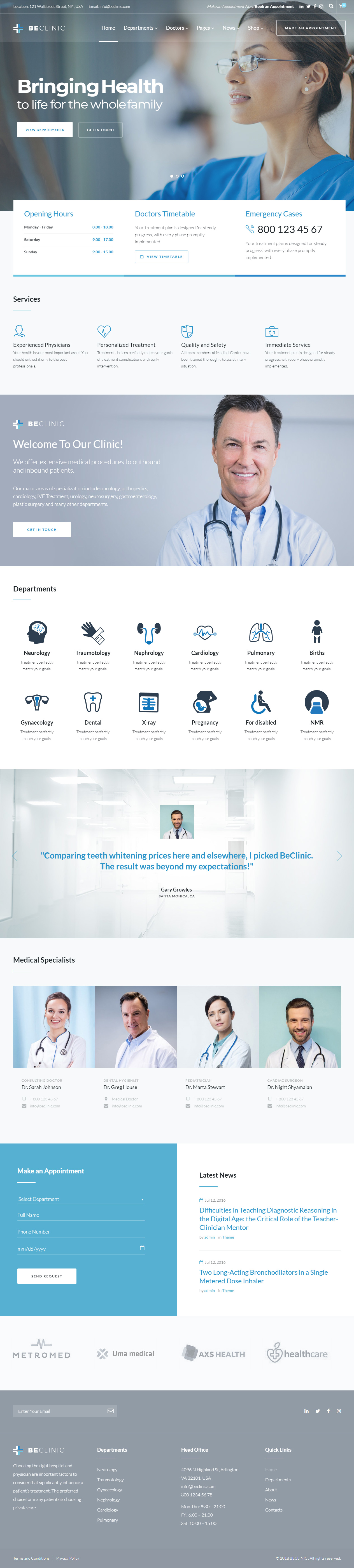 BeClinic WordPress Cherry Framework Themes