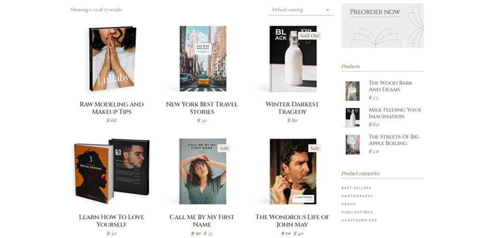 Shop page