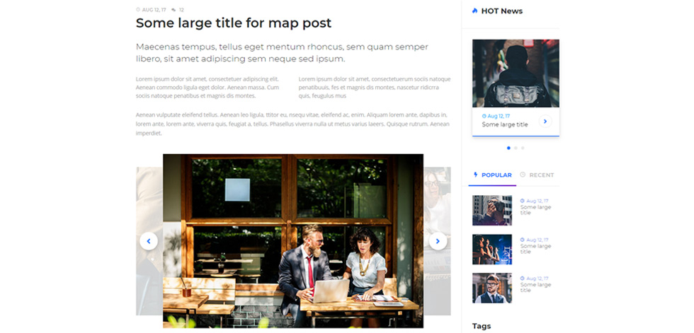 Blog post page