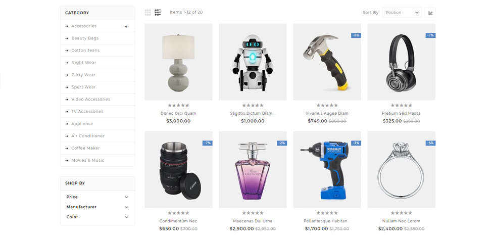 Category page