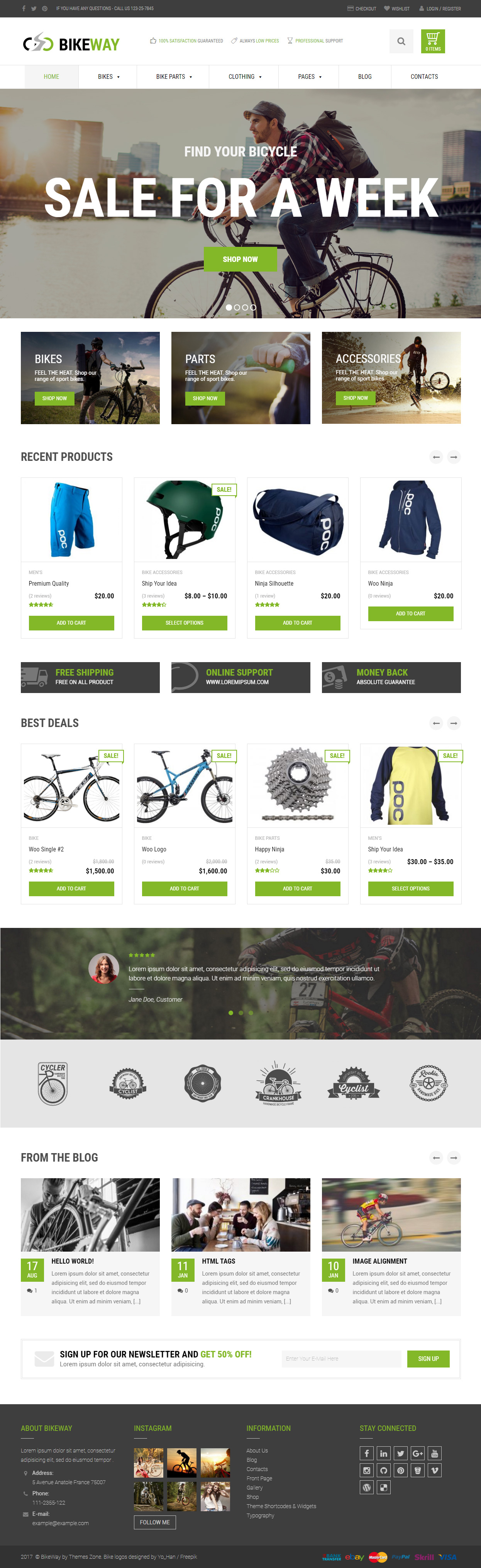 Bikeway WordPress Bicycle Theme