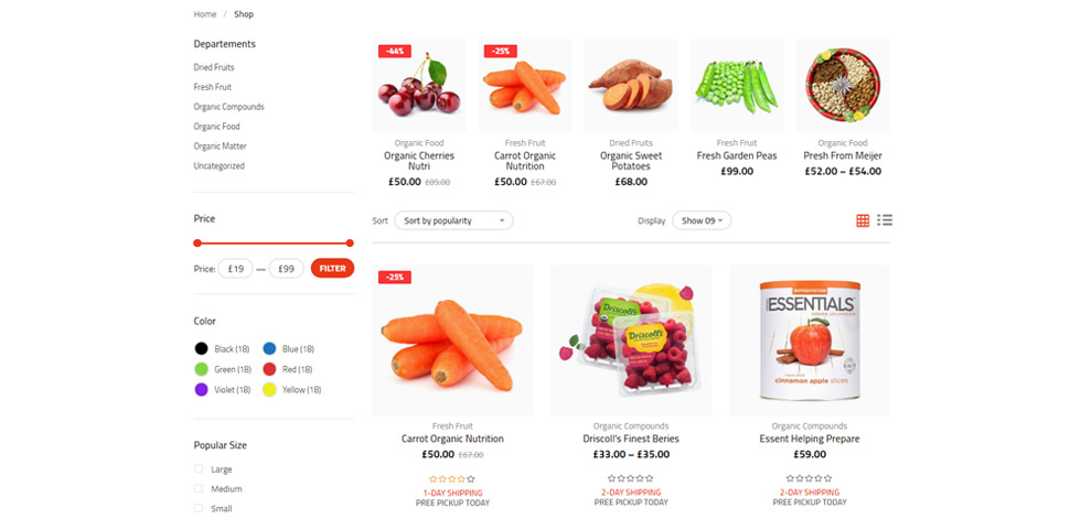 Shop page