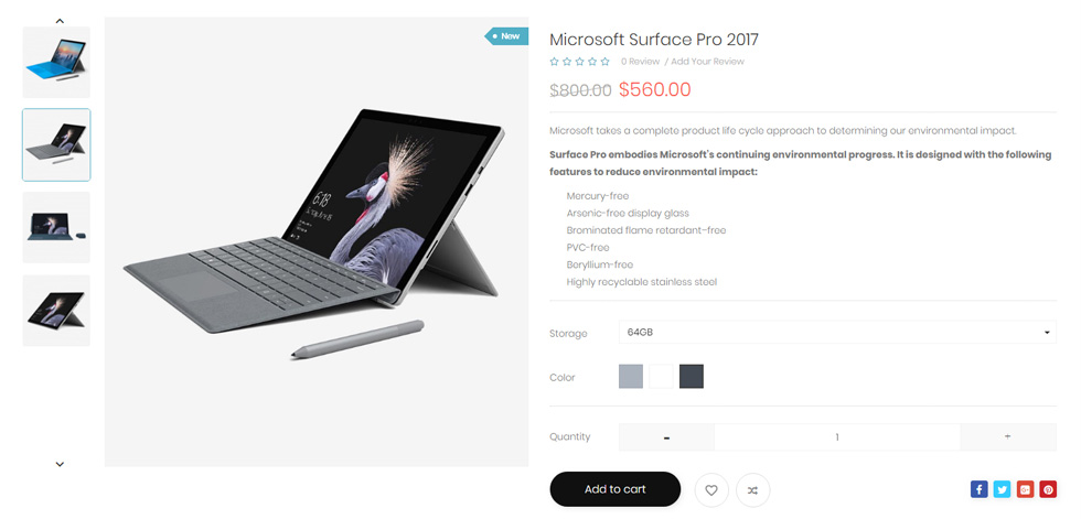 Product page