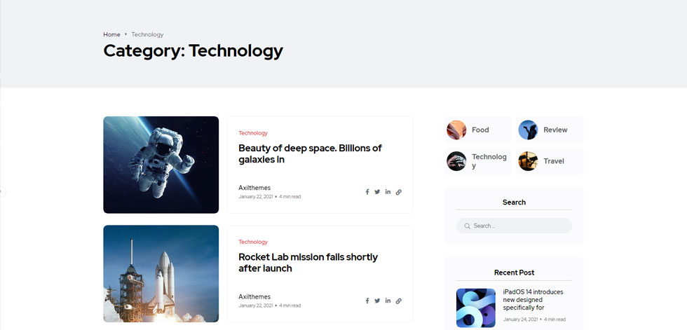 Category page
