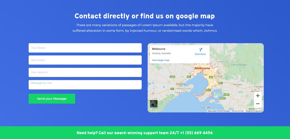 Contact page