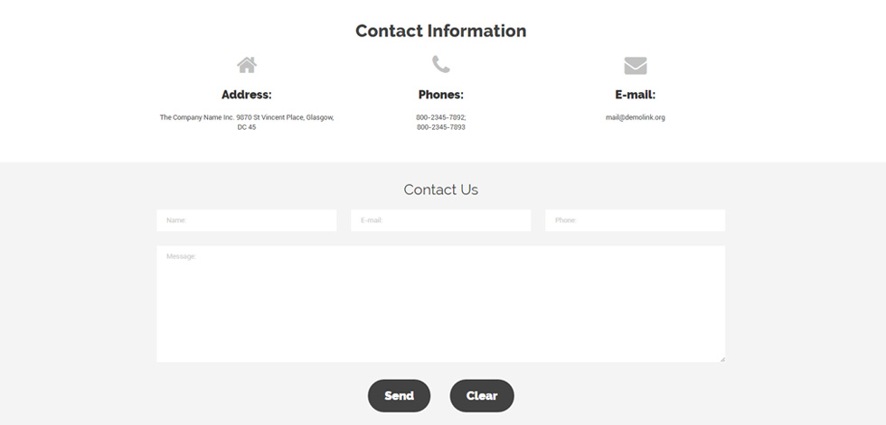 Contact page
