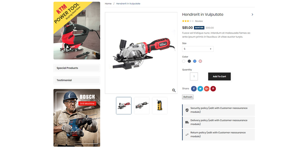 Product page