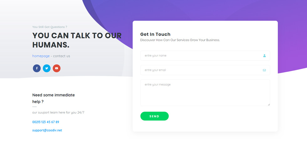 Contact page