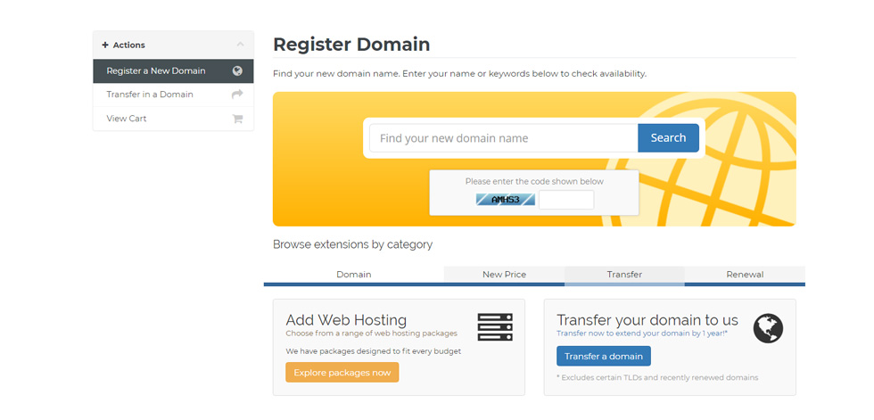 Register domain