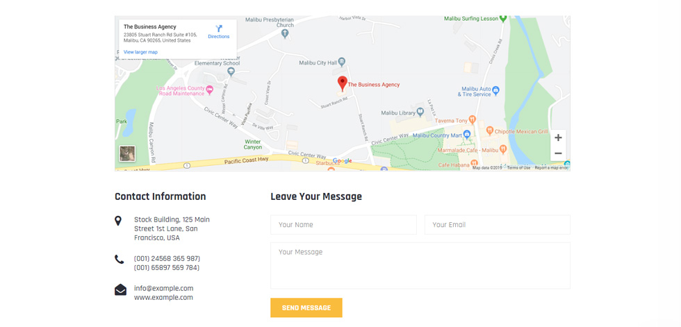 Contact page