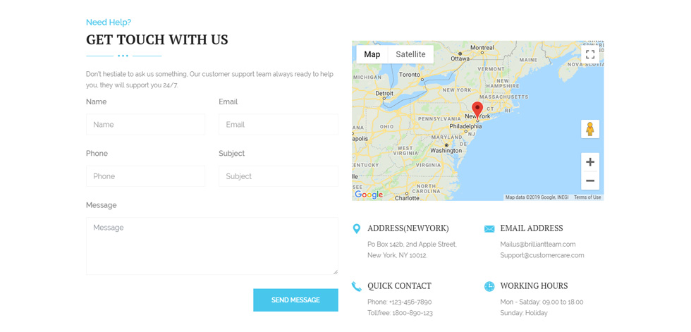 Contact page