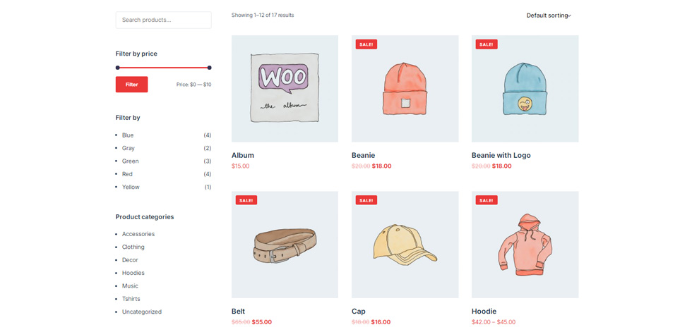 Shop page