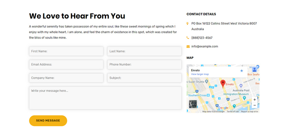 Contact page
