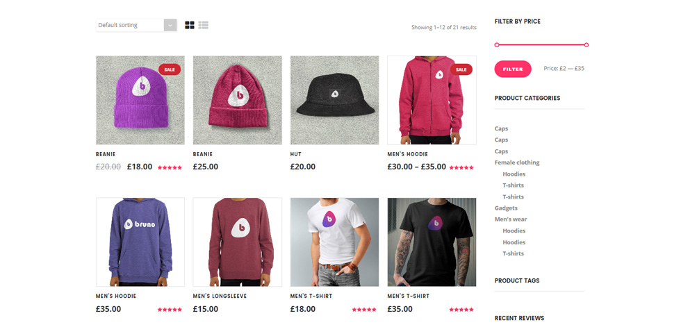 Shop page