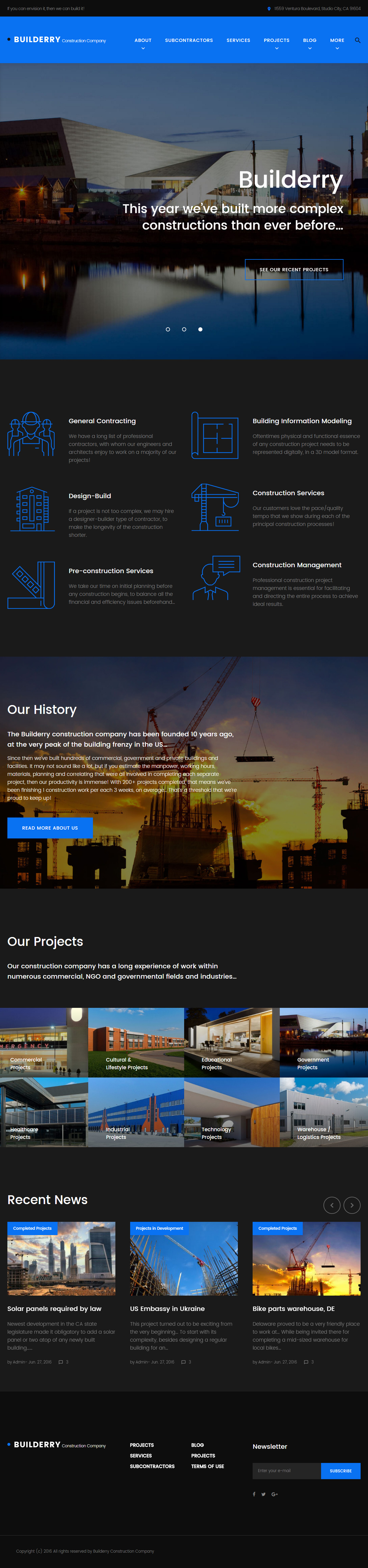 Builderry Construction Company WordPress Themes