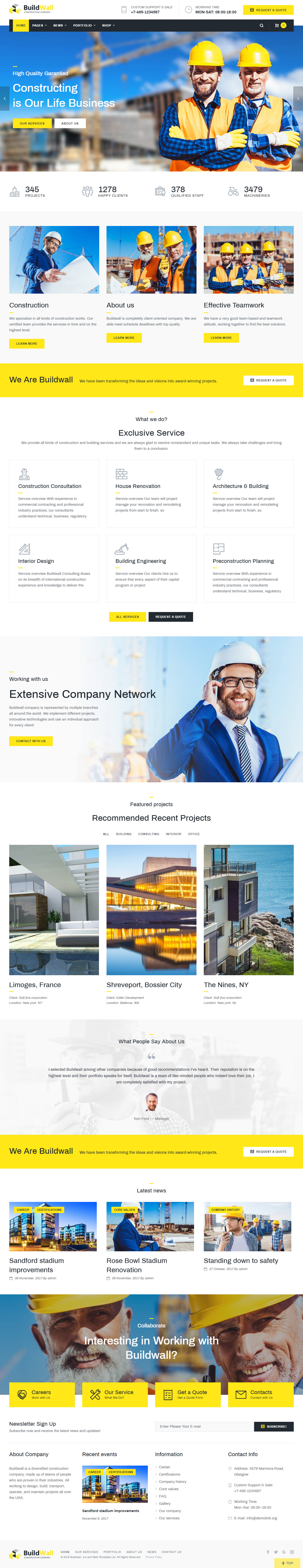 BuildWall Construction Company WordPress Themes