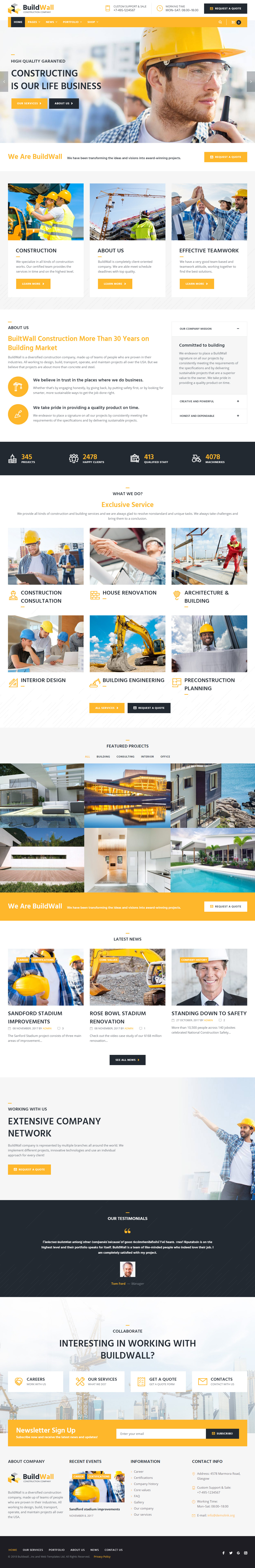 BuildWall Construction Company WordPress Themes
