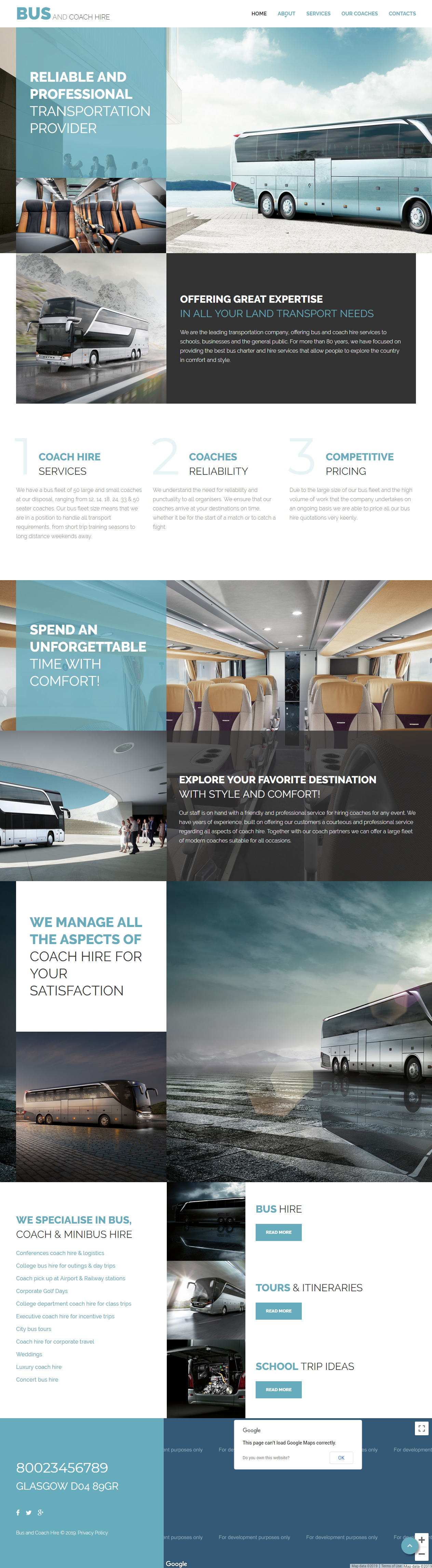 Bus Transportation Website Templates