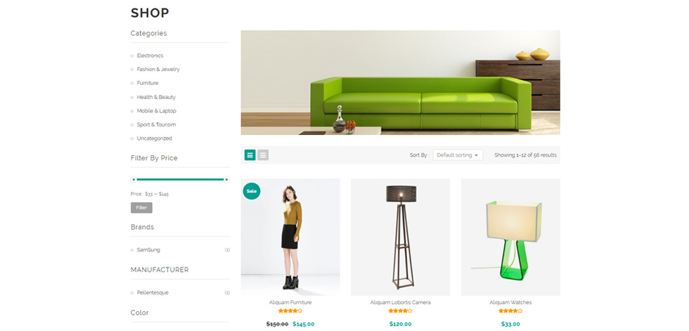 Shop page