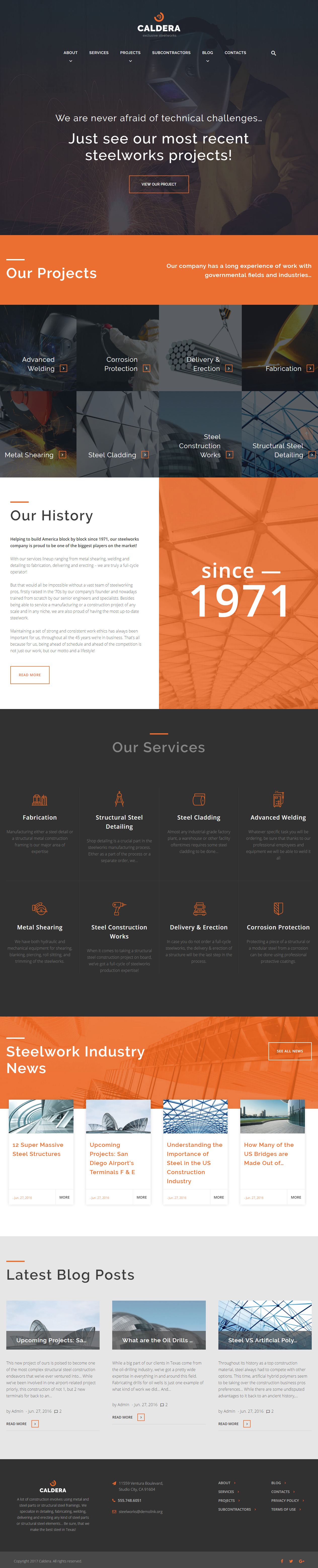 Caldera WordPress Industrial Templates