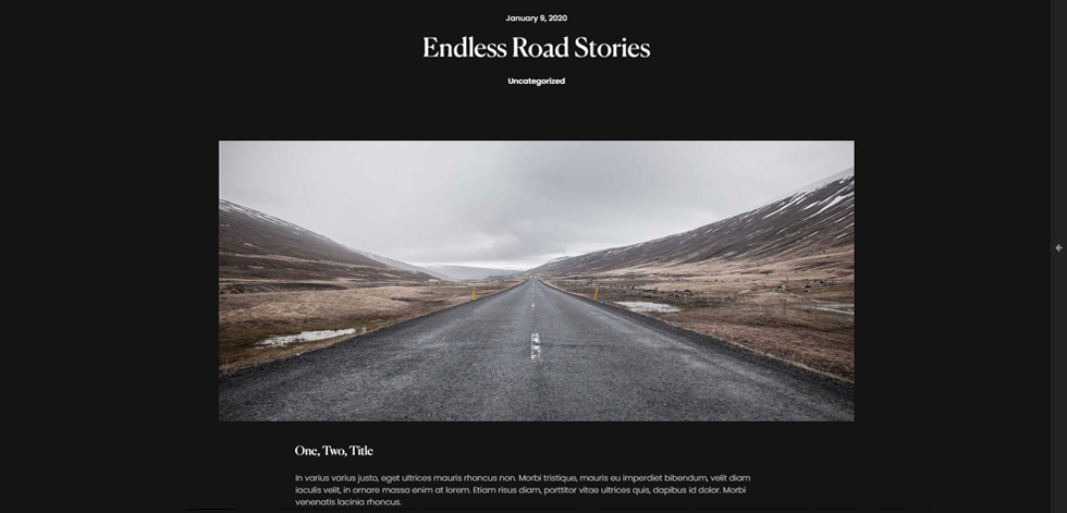Blog post page