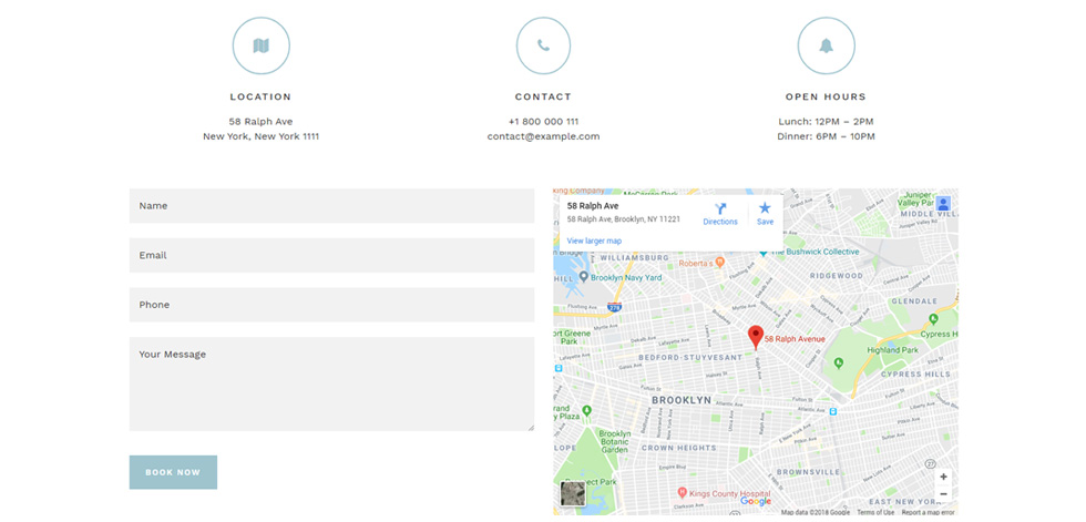 Contact page