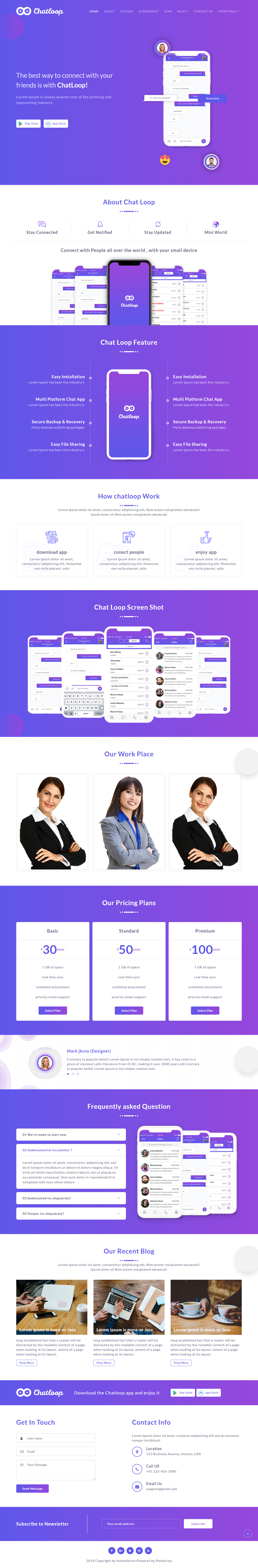 Chatloop Angular 7 HTML Website Templates