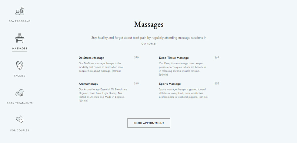 Service menu