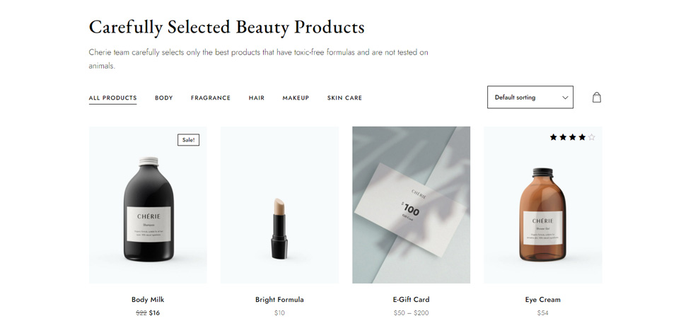 Shop page