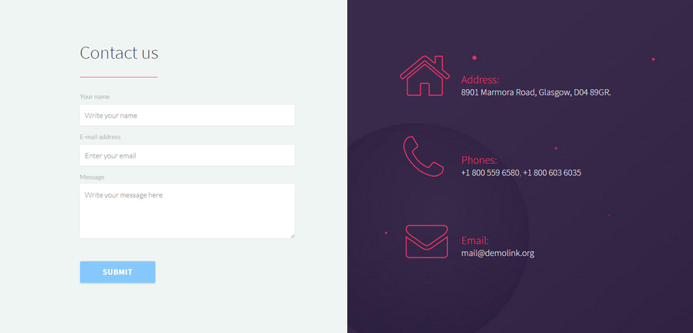 Contact page