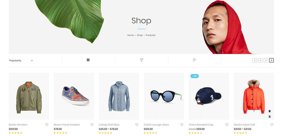 Shop page