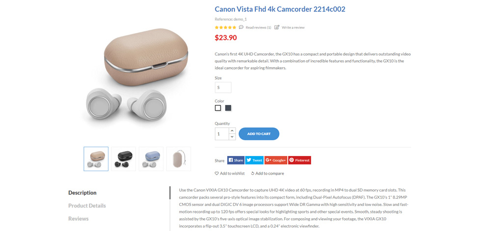 Product page