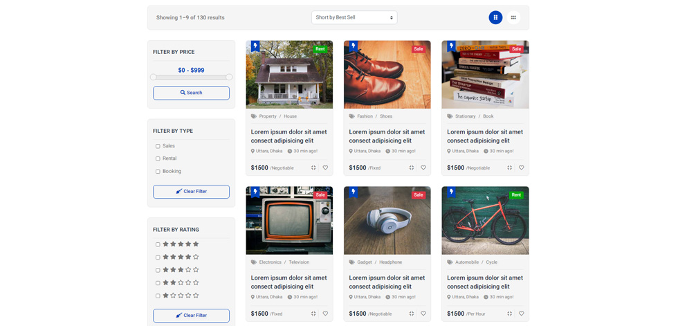 Ads listing