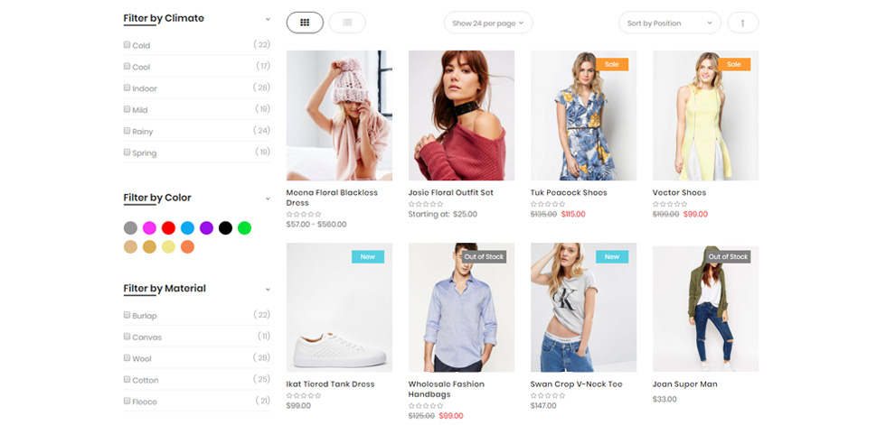 Shop page