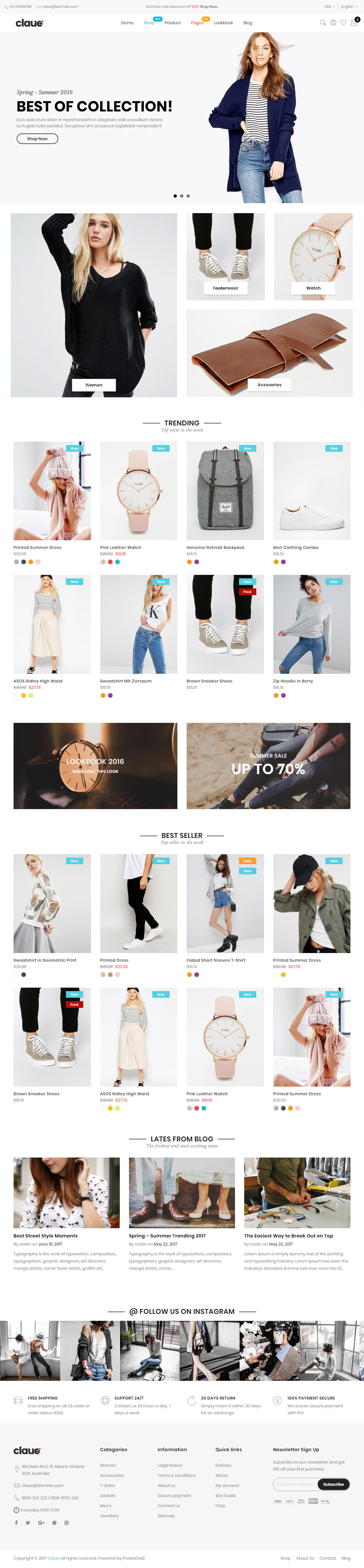 Claue Bootstrap Prestashop Themes