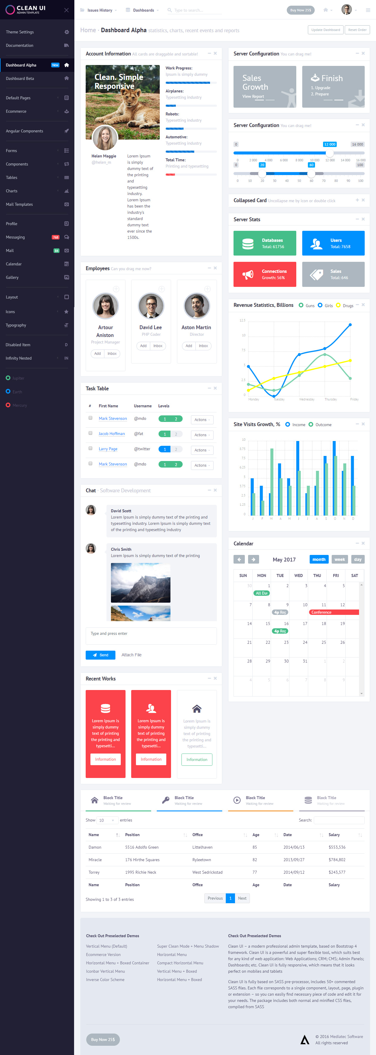 Clean UI Angular 2 Templates
