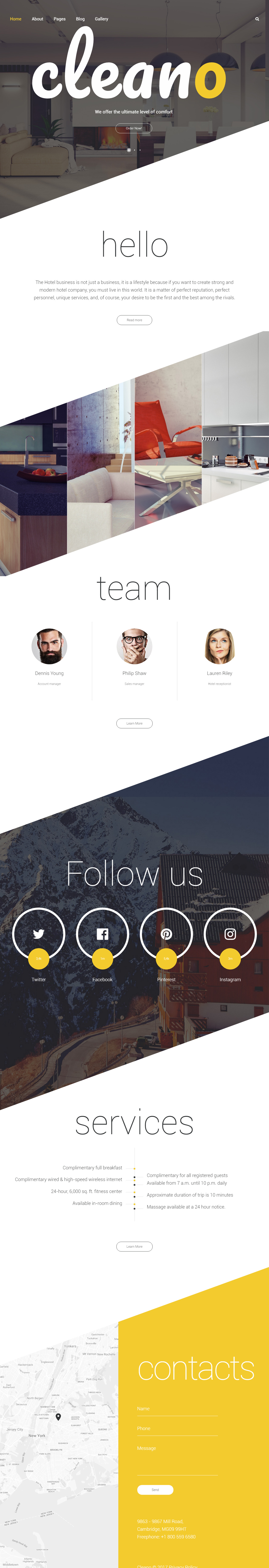 Cleano Joomla Hotel Template