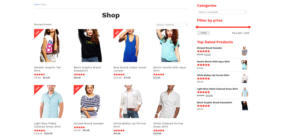 Shop page