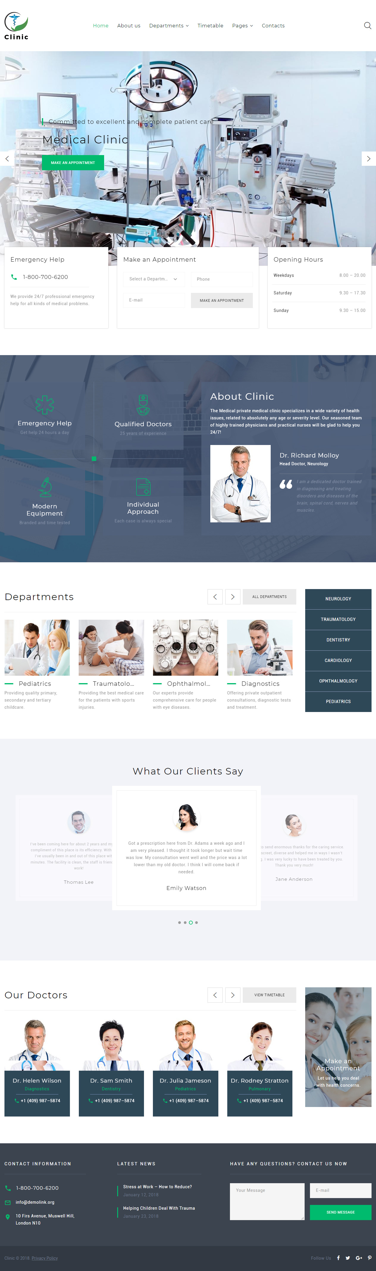 Clinic Medical Healthcare HTML5 Templates