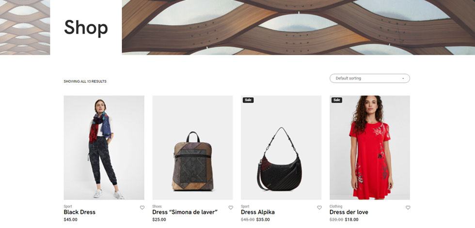 Shop page