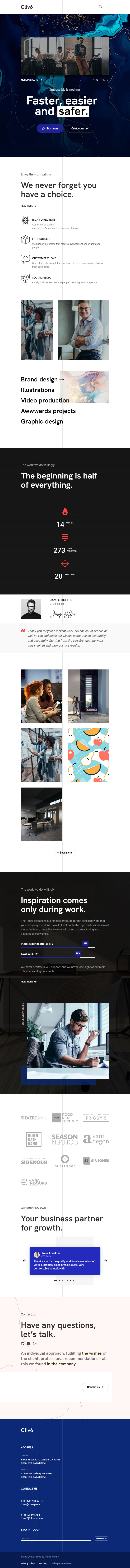 Clivo – Premium Responsive Portfolio & Agency WordPress Theme theme — Tablet preview