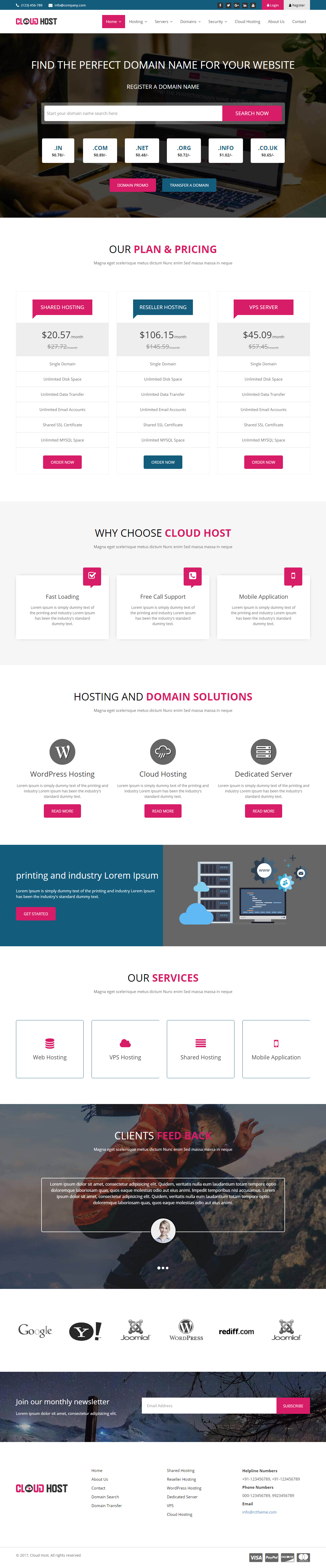 Cloud Host HTML5 Hosting Template