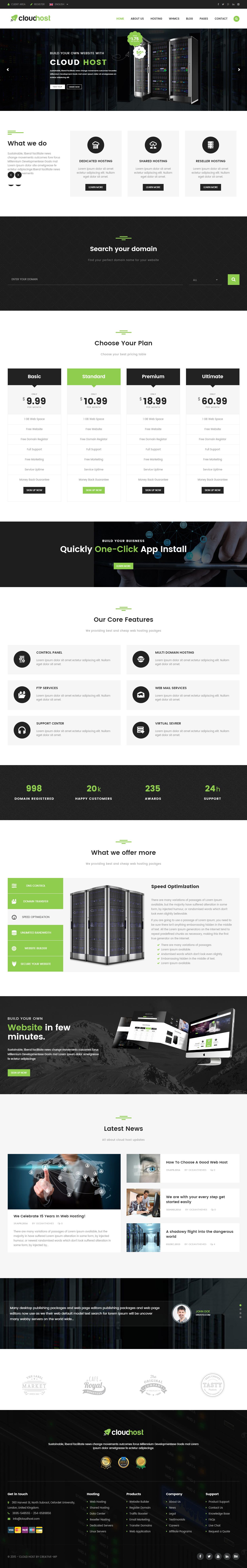 CloudHost WordPress Hosting Themes Premium