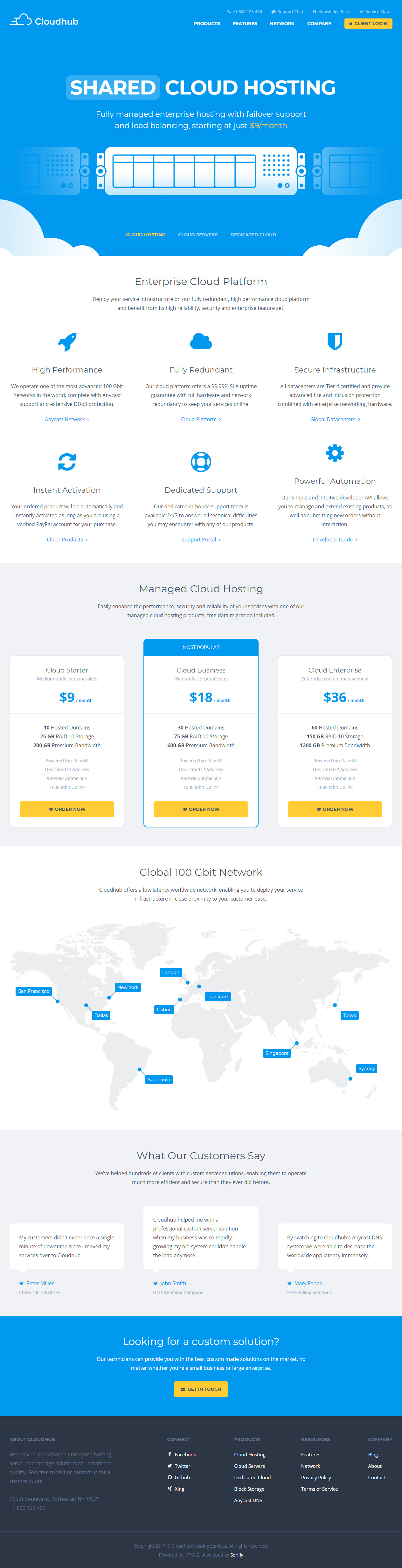 Cloudhub HTML5 Hosting Template
