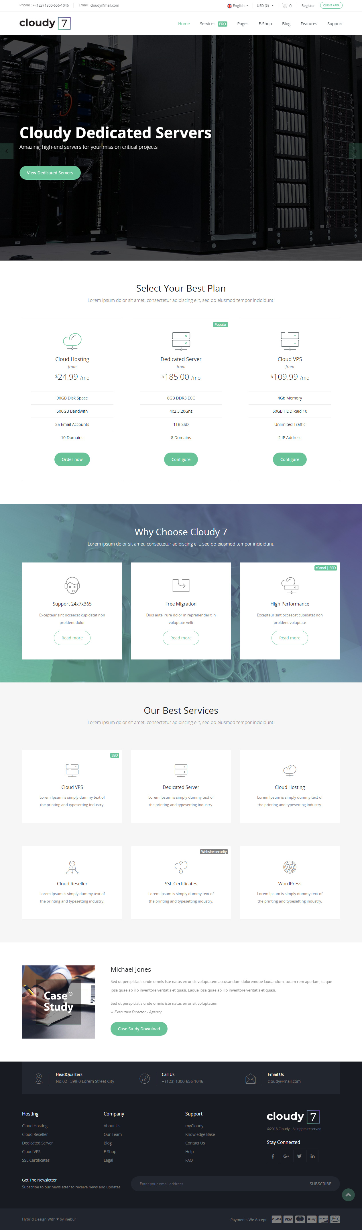 Cloudy 7 HTML5 Hosting Template