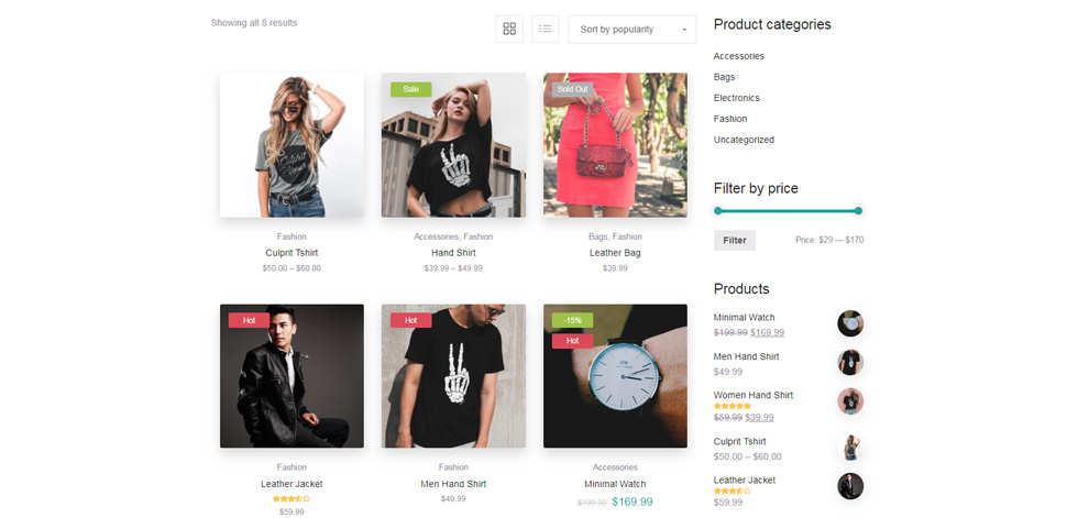 Shop page